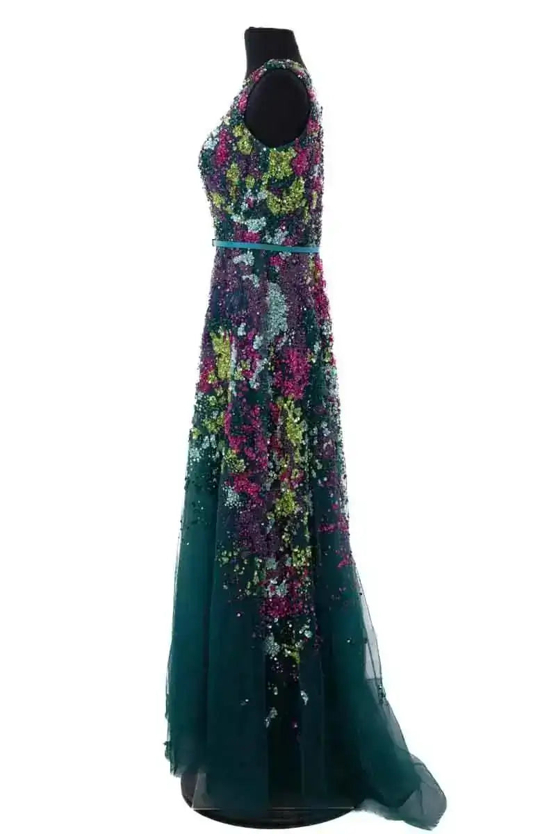 Robe Elie Saab Vert en Soie
