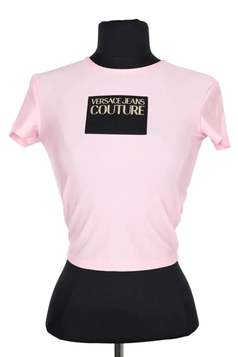 T-shirt Versace Rose en Synthétique, taille XS - Seconde Main
