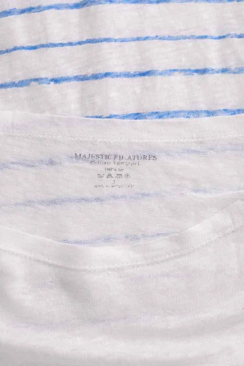 T-shirt Majestic Filatures Blanc en Lin