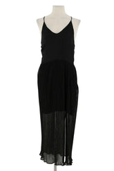 Robe Sandro Noir en Viscose, taille M - Seconde Main