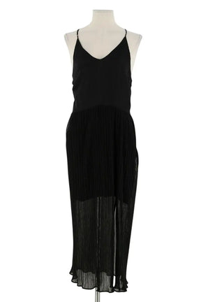 Robe Sandro Noir en Viscose, taille M - Seconde Main