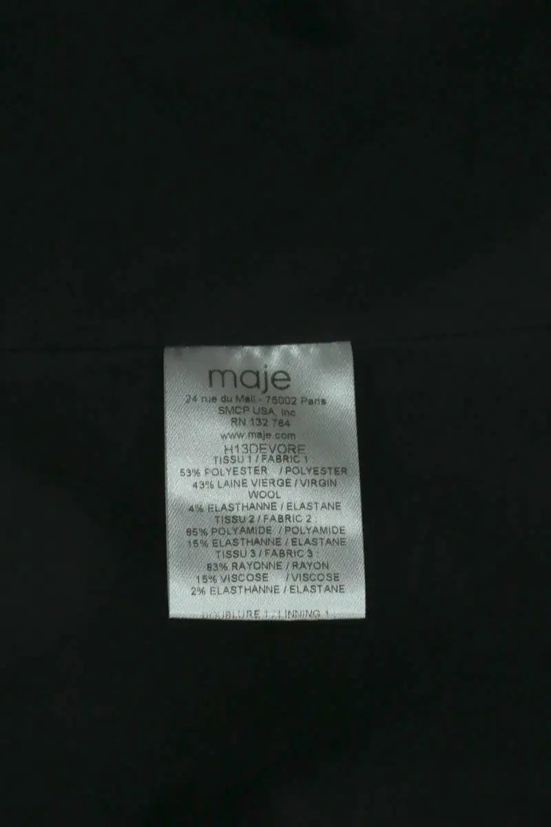 Blazer Maje Noir en Synthétique