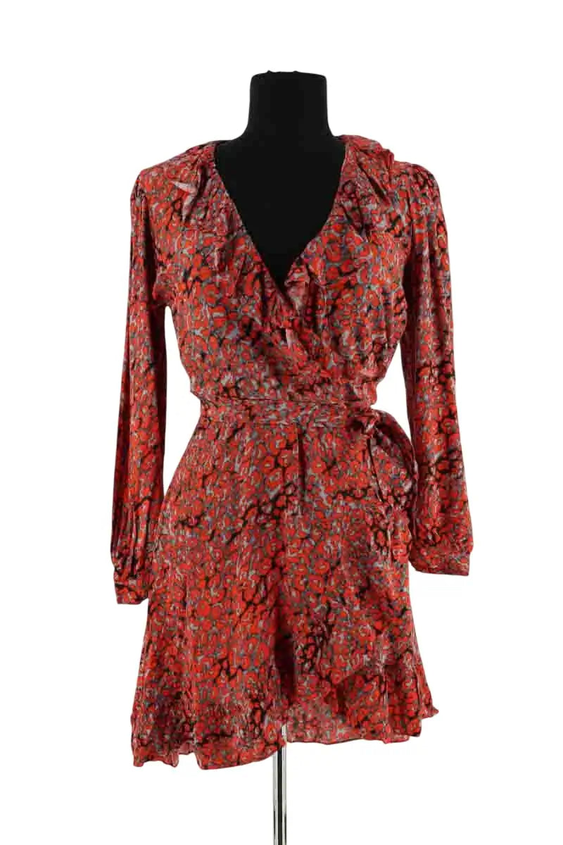 Robe Maje Rouge en Viscose, taille S - Seconde Main