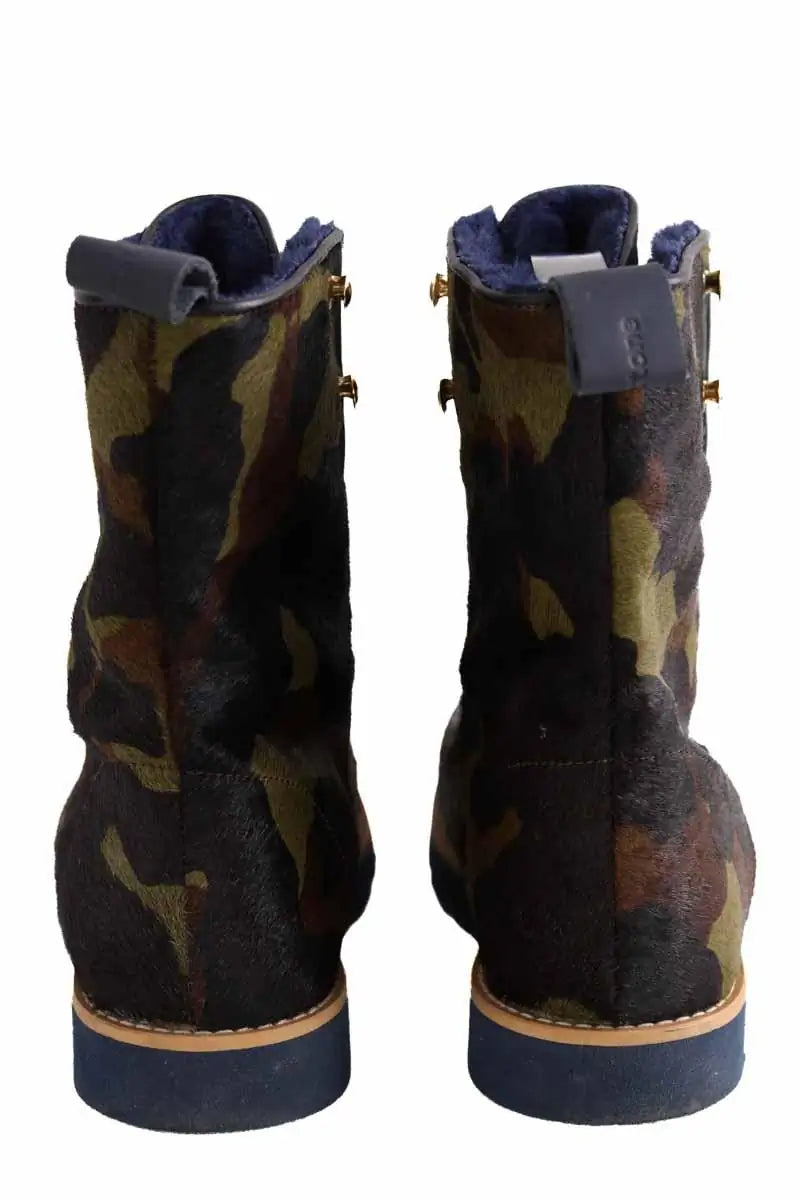 Boots à lacets Heimstone Kaki en Cuir