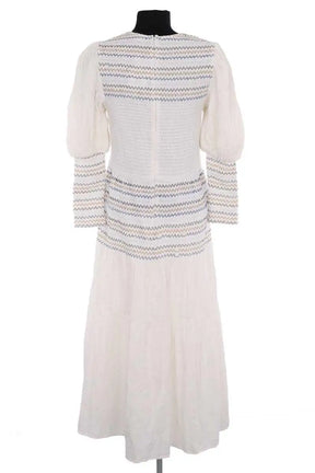 Robe Maria de la Orden Blanc en Coton