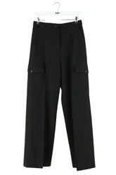 Pantalon large Sandro Noir en Laine, taille S - Seconde Main
