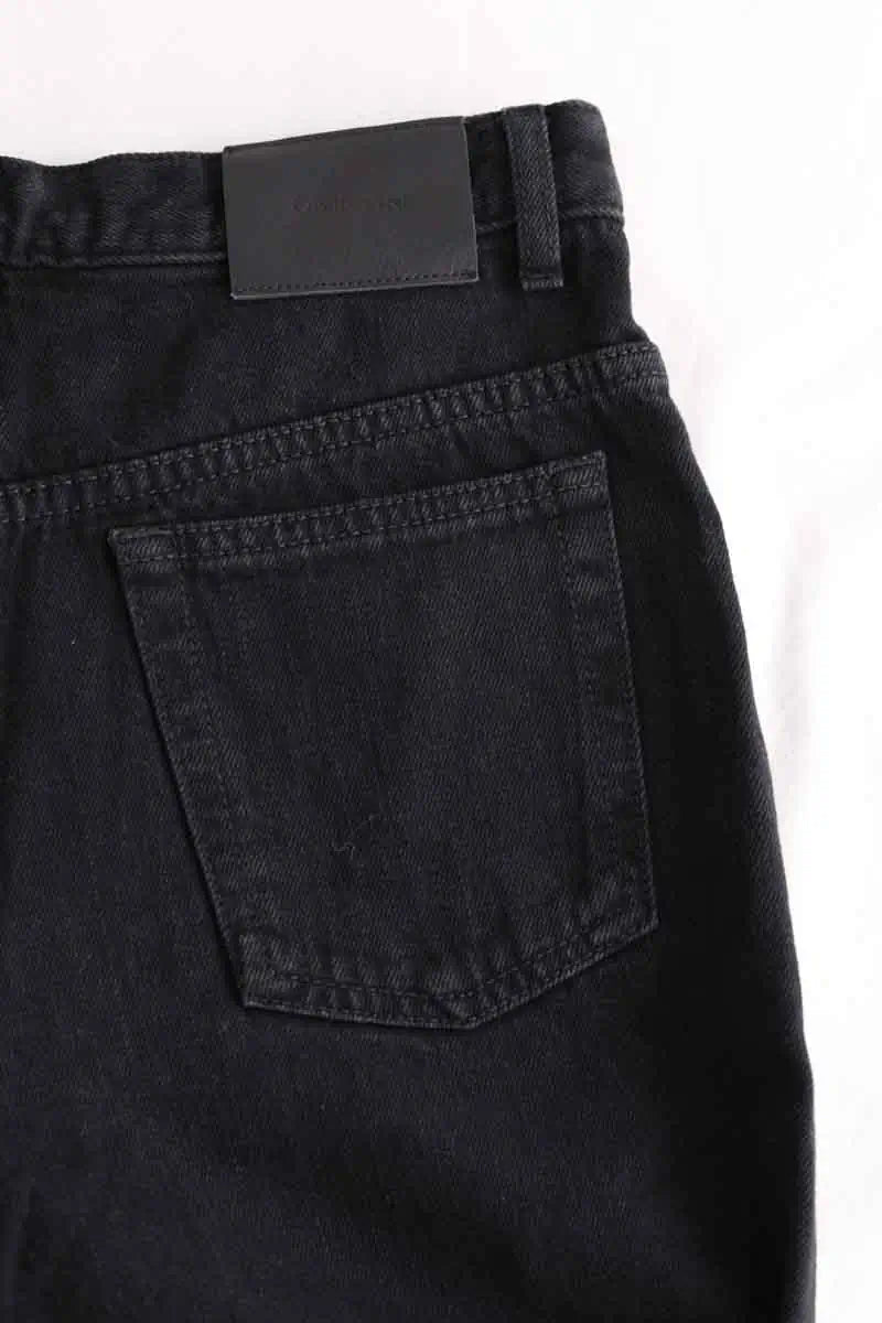 Jean droit Saint Laurent Noir en Coton