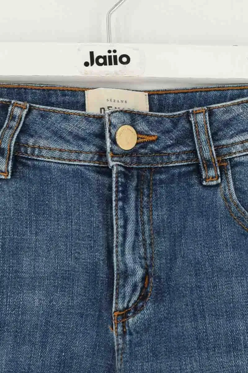 Jean slim Sézane Blanc en Coton