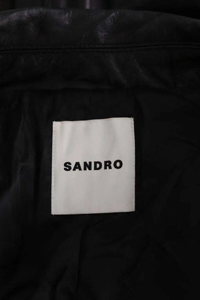 Blouson Sandro Noir en Cuir