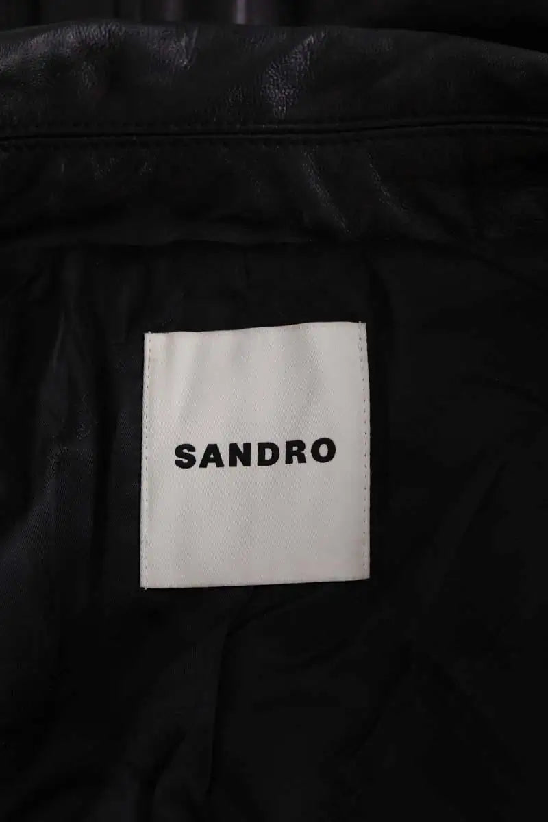 Blouson Sandro Noir en Cuir