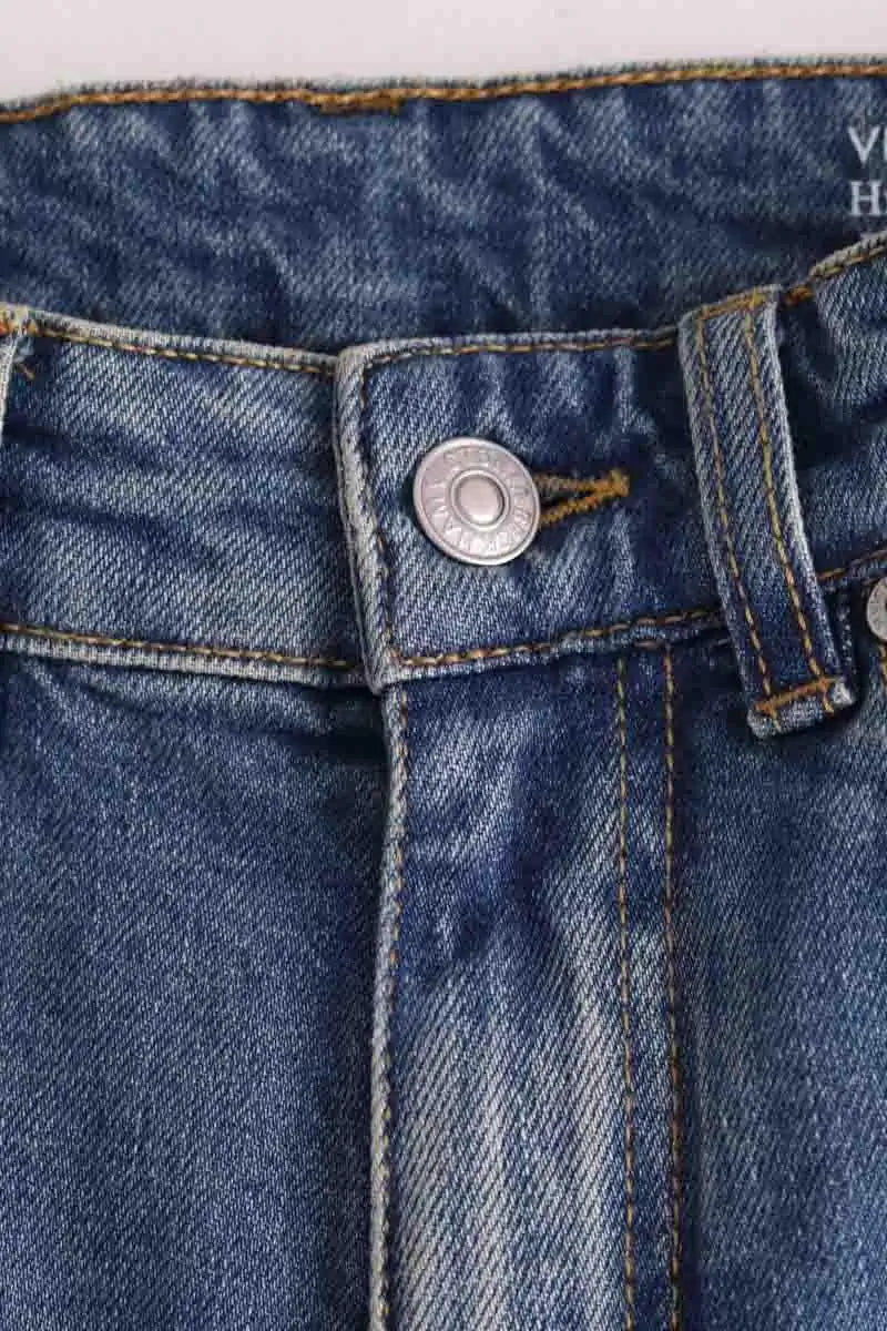 Jean slim Victoria Beckham High Rise Julia Bleu en Coton