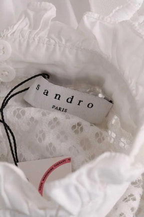 Blouse Sandro Blanc en Coton