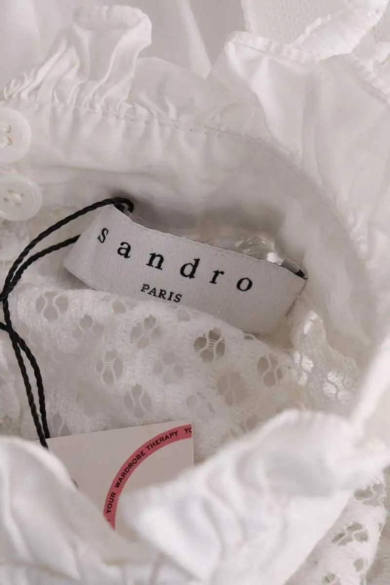 Blouse Sandro Blanc en Coton