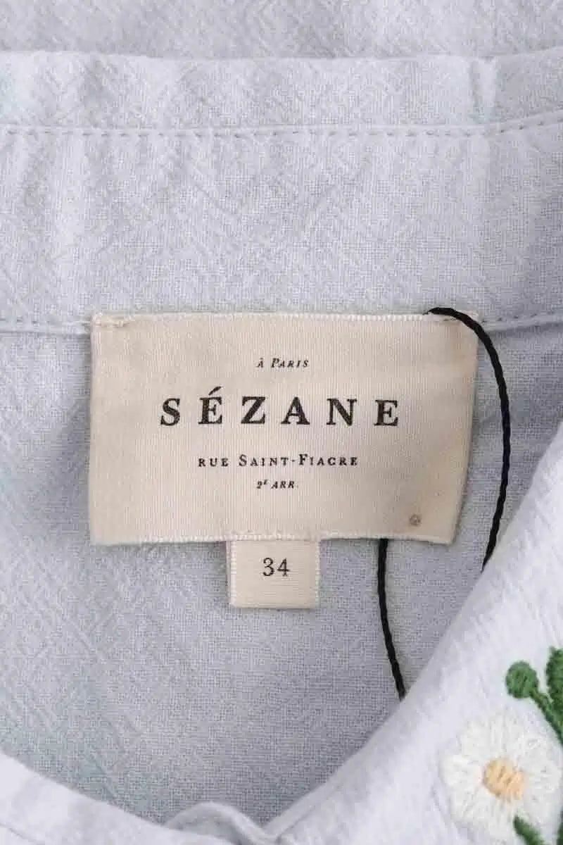 Chemise Sézane Bleu en Synthétique