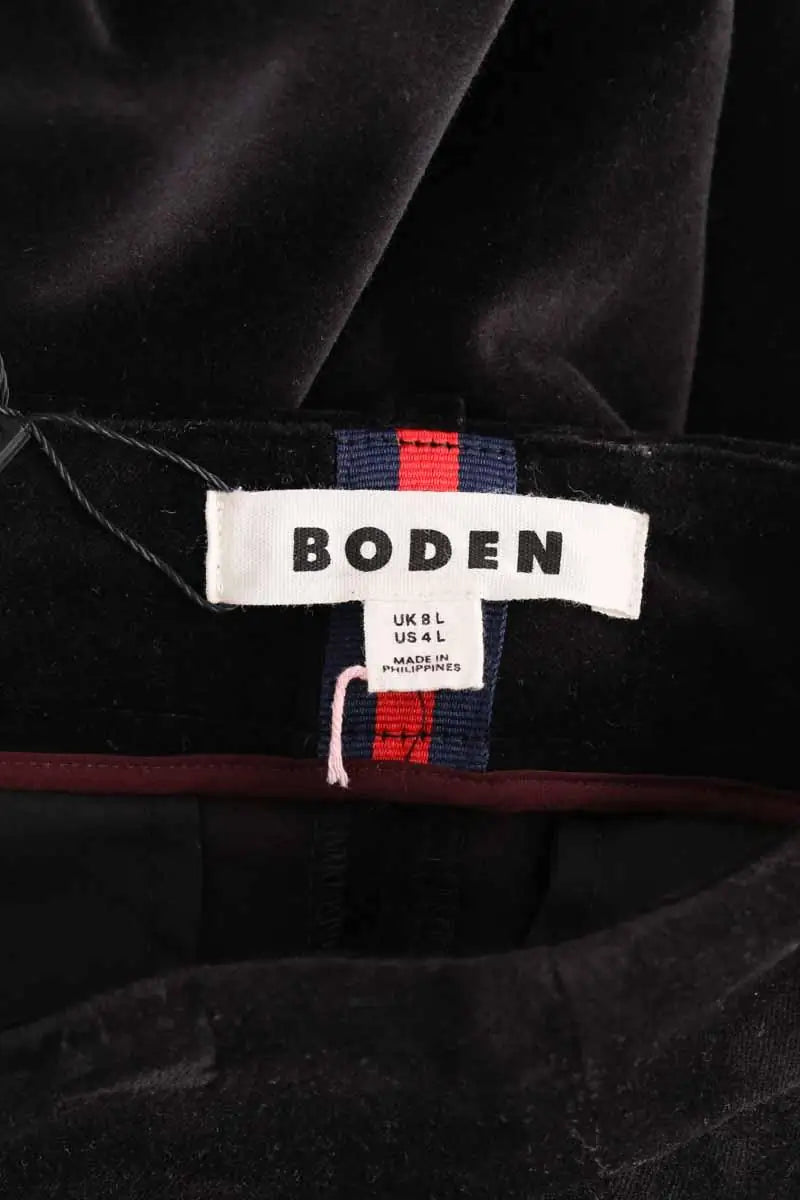 Pantalon droit Boden Noir en Velours