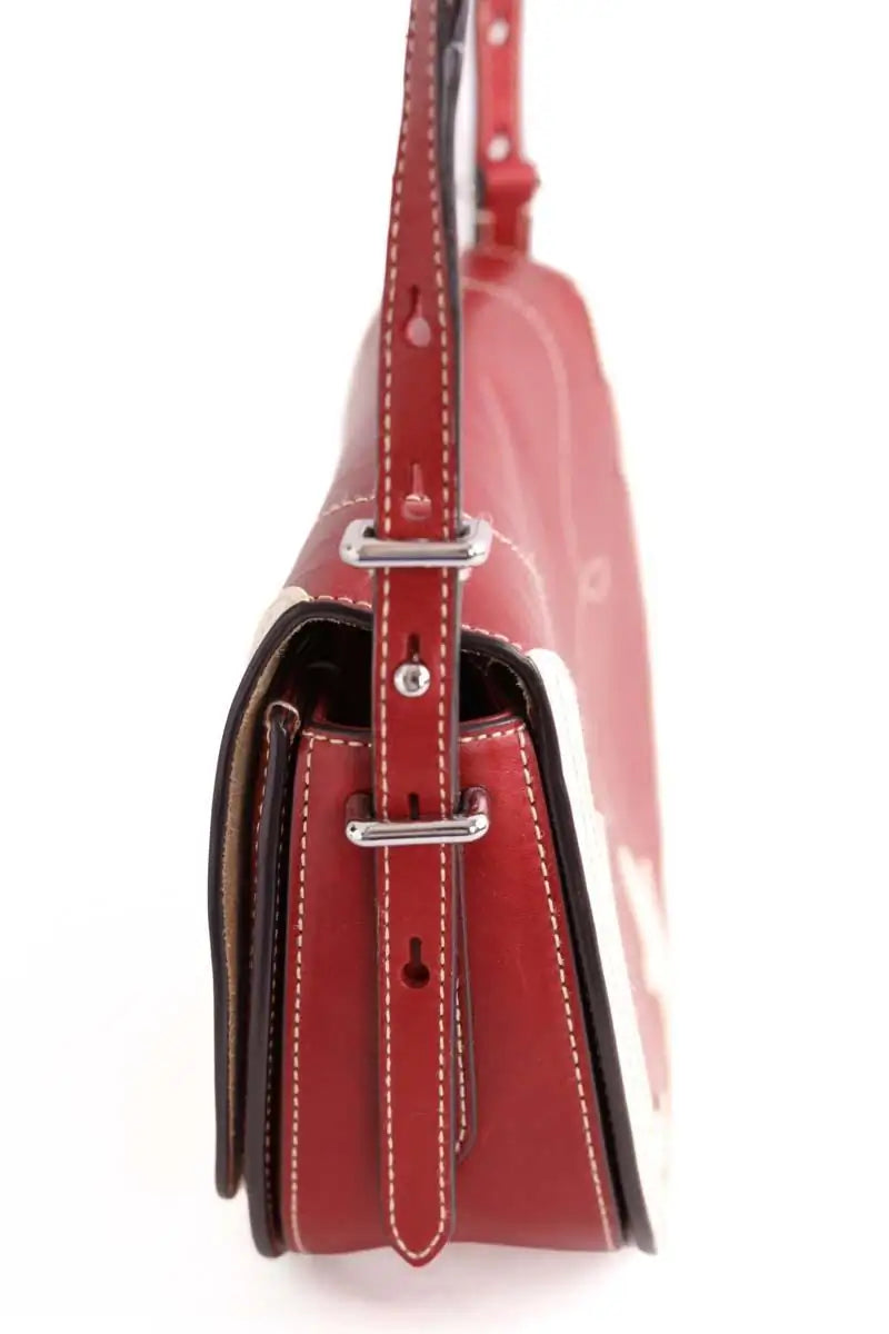 Sac à bandoulière Ralph Lauren Polo ID western saddle bag Bordeaux en Cuir