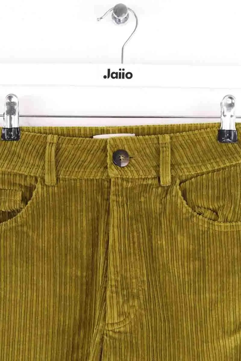 Pantalon droit Sézane Kaki en Coton