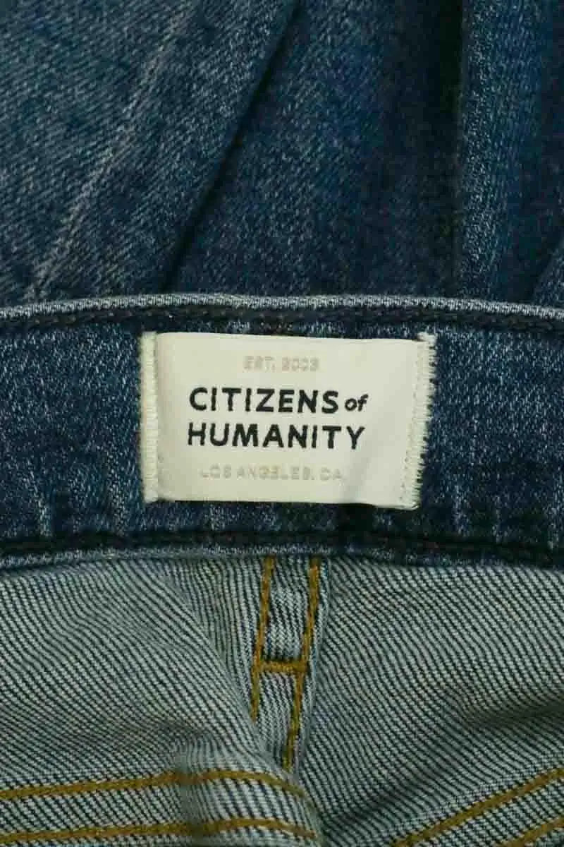 Jean droit Citizens of Humanity Bleu en Coton