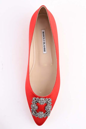 Ballerines Manolo Blahnik Hangisi Rouge