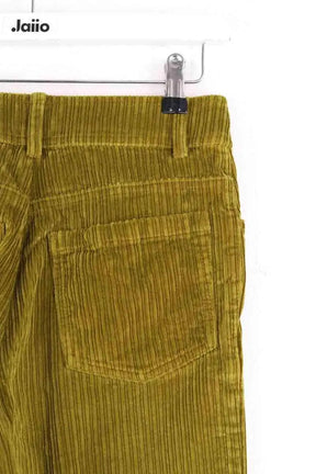 Pantalon droit Sézane Kaki en Coton