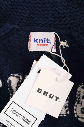Cardigan BRUT Bleu en Laine
