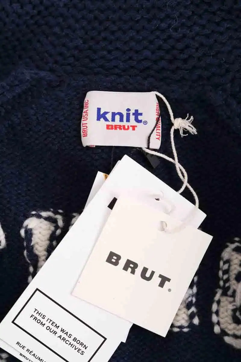 Cardigan BRUT Bleu en Laine