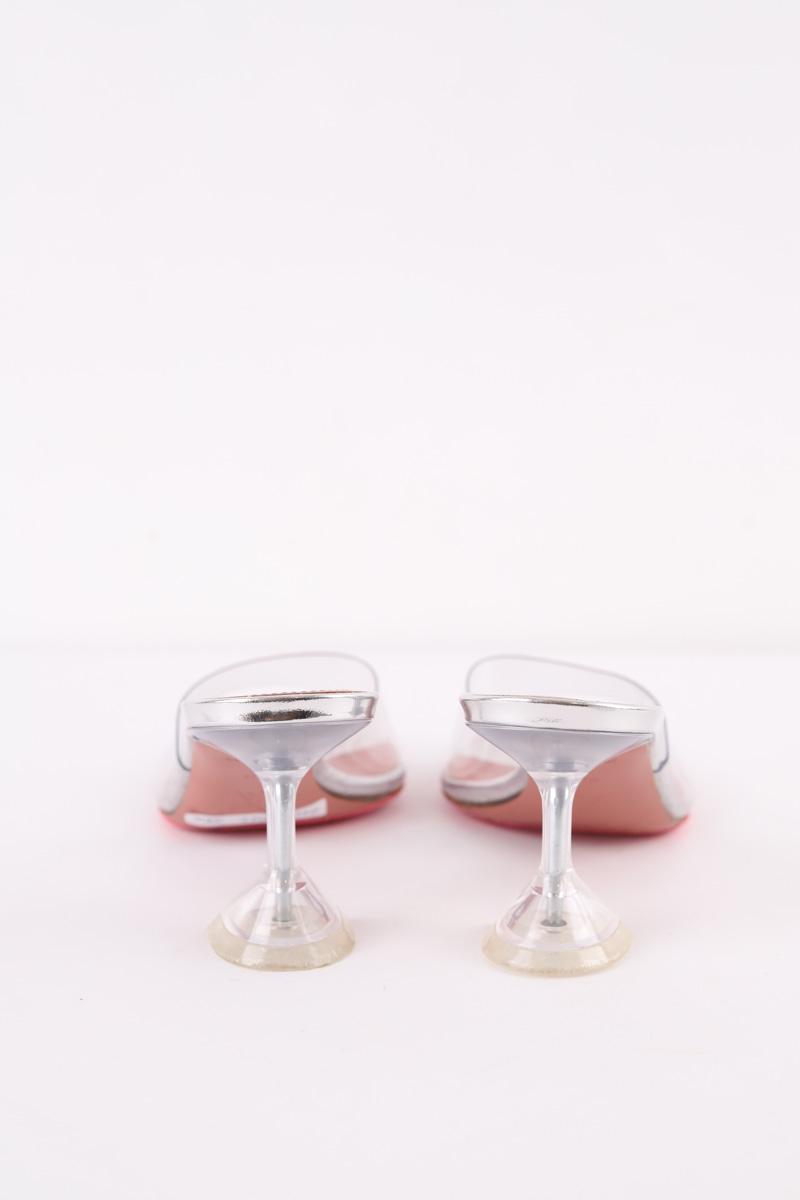 Talons Amina Muaddi  Argent