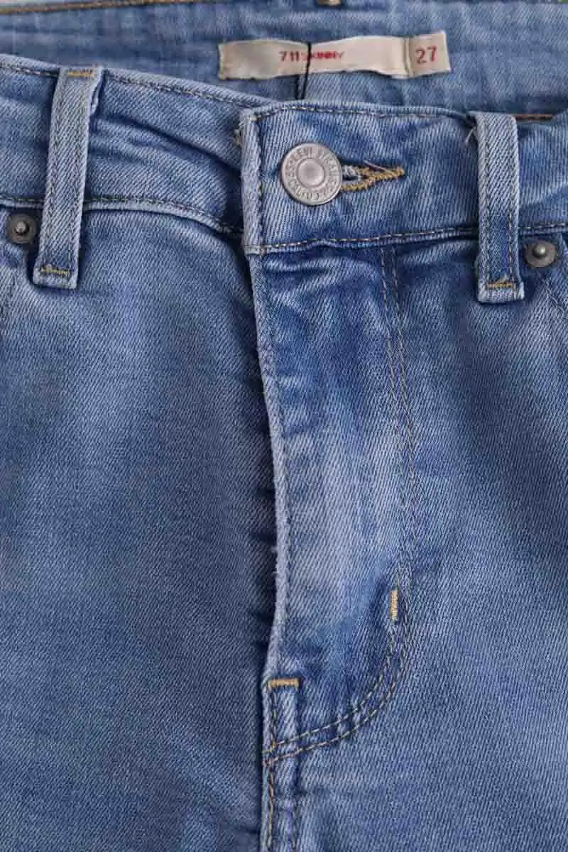Jean slim Levi's 711 skinny Bleu en Coton
