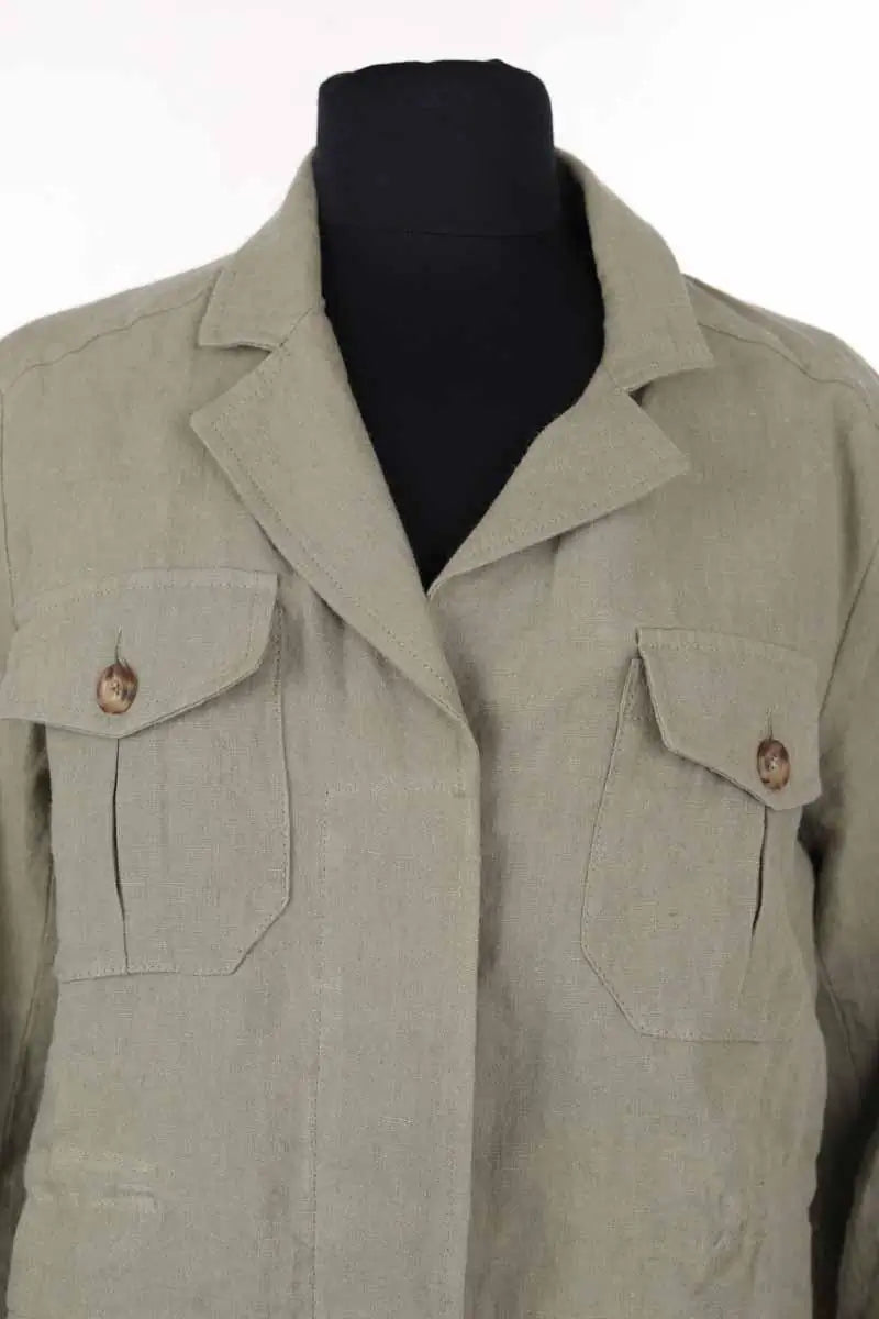Veste Ines de la Fressange Kaki en Lin
