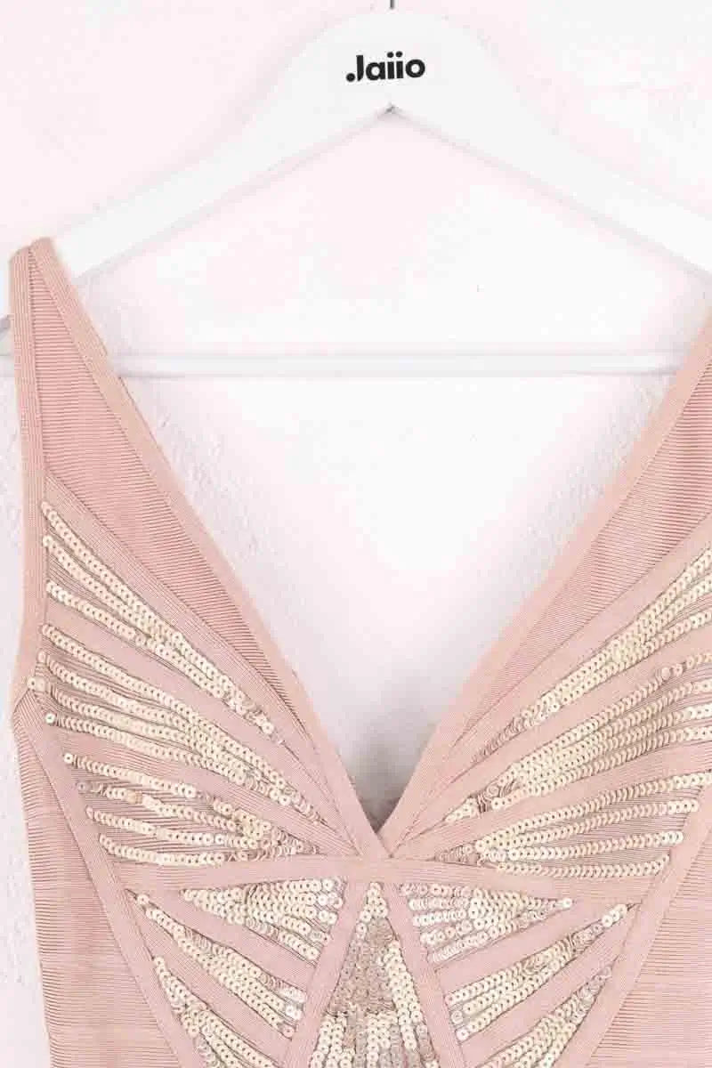 Robe Herve Leger Rose en Viscose
