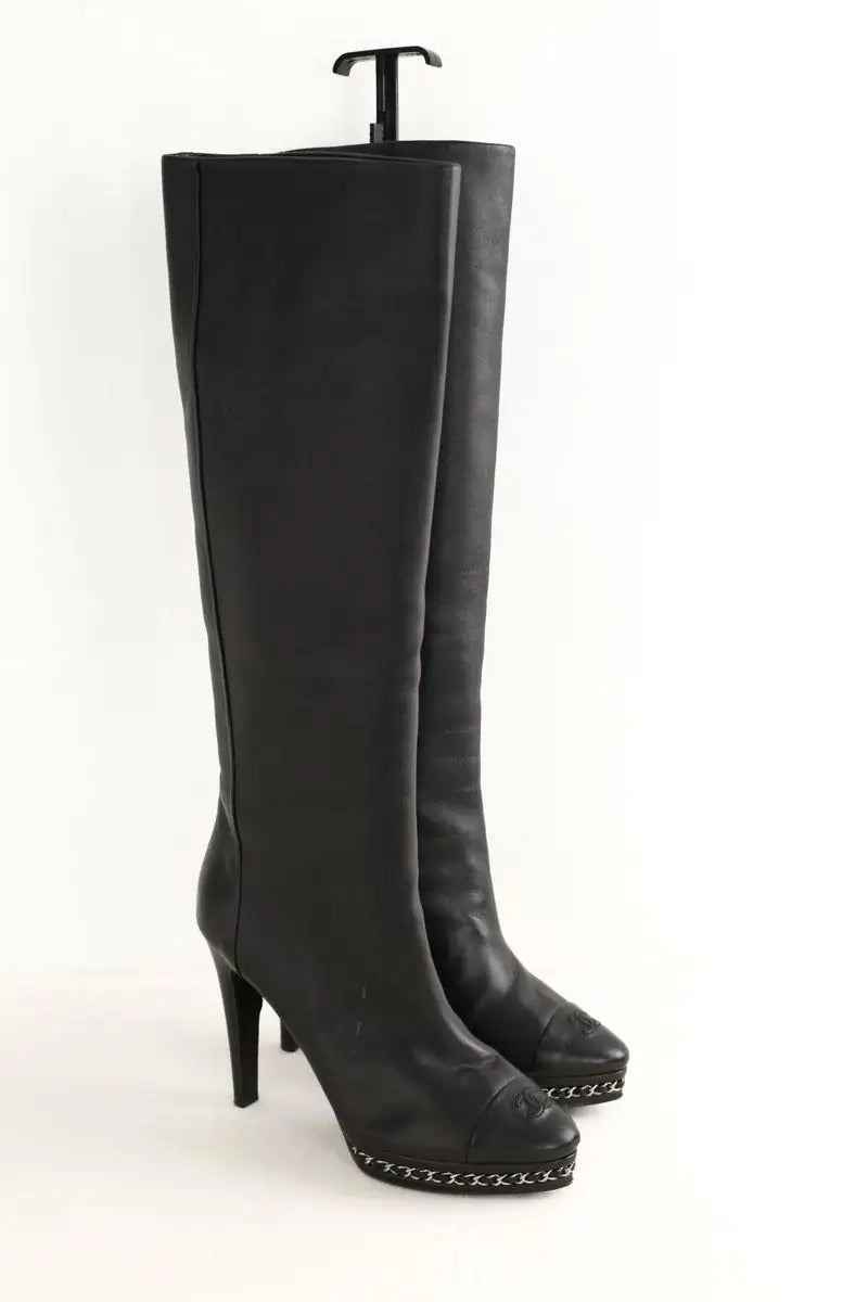 Bottes Chanel Noir en Cuir