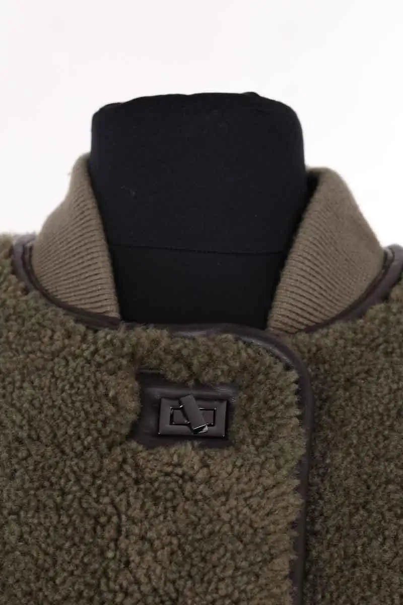 Manteau Ba&Sh Kaki en Synthétique