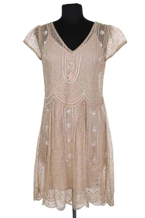 Robe Antik Batik Doré en Coton, taille M - Seconde Main