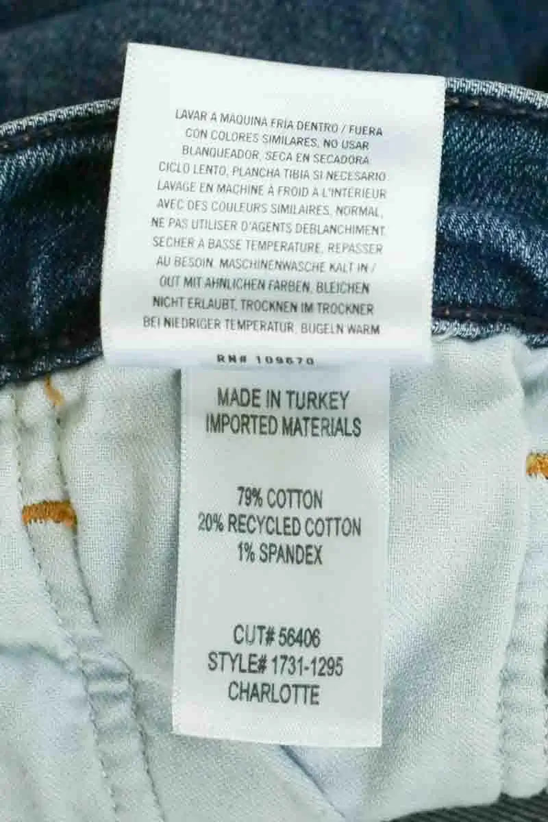 Jean droit Citizens of Humanity Bleu en Coton