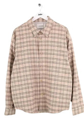 Veste Frame Woolen plaid overshirt Beige en Laine, taille M - Seconde Main