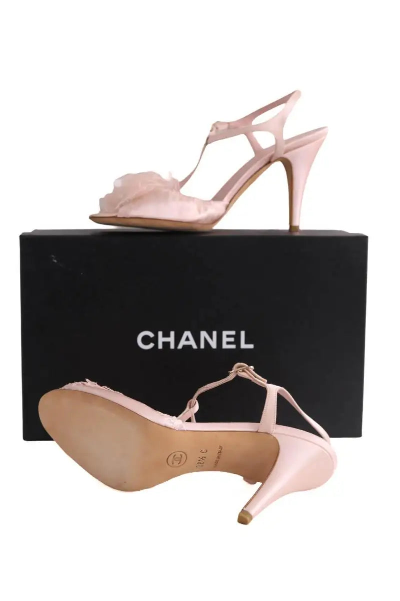 Talons Chanel Rose en Cuir