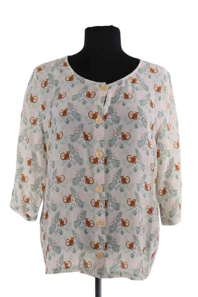 Blouse Des Petits Hauts Blanc en Soie, taille S - Seconde Main