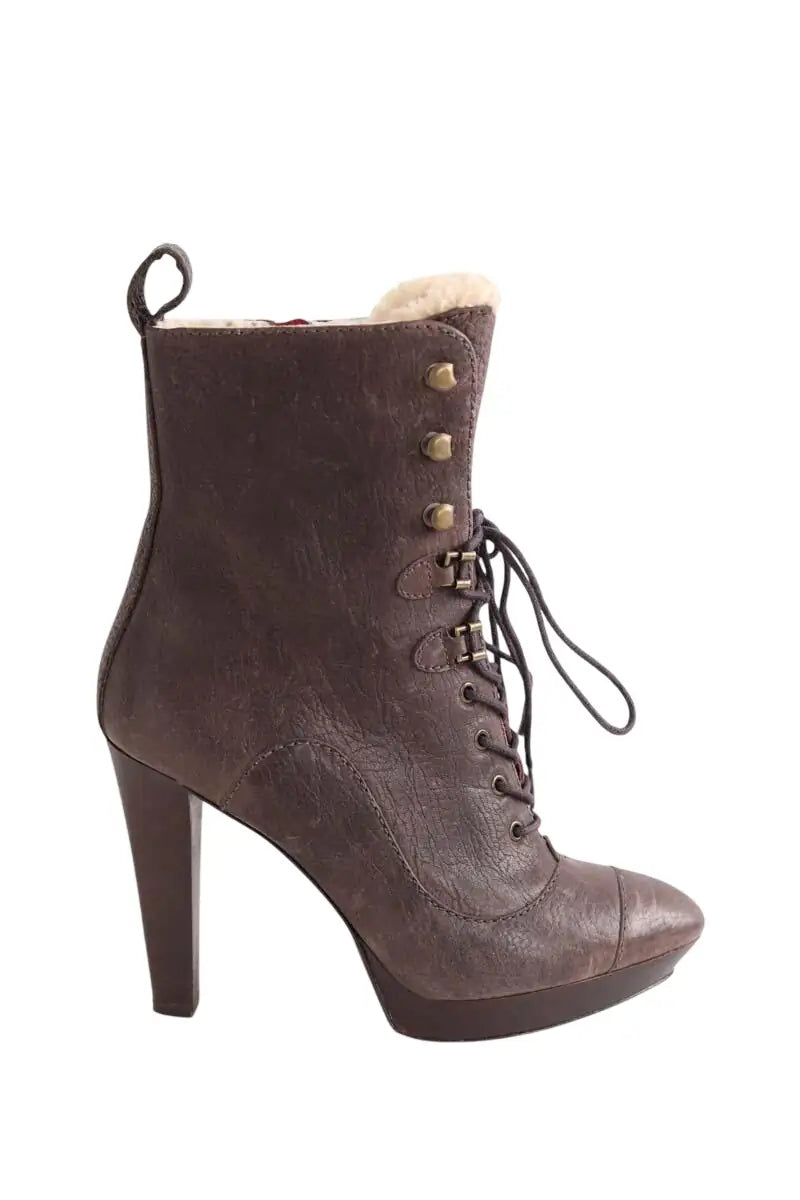 Boots Kenzo Marron en Cuir, taille 39 - Seconde Main