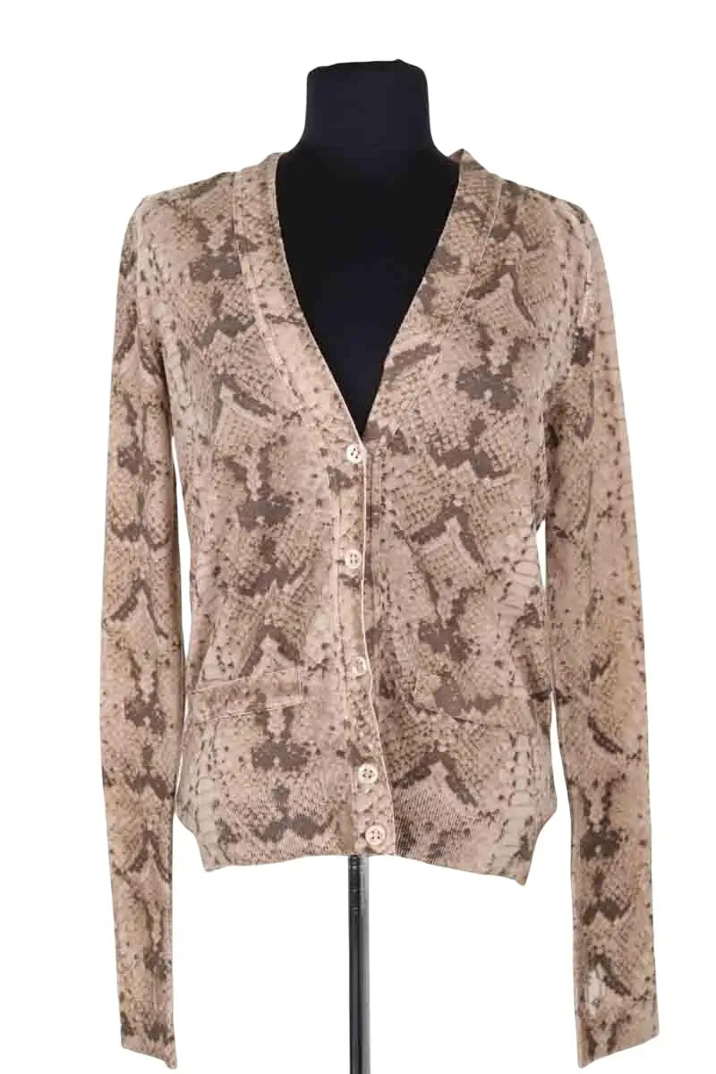 Cardigan Yves Saint Laurent Marron en Laine, taille S - Seconde Main