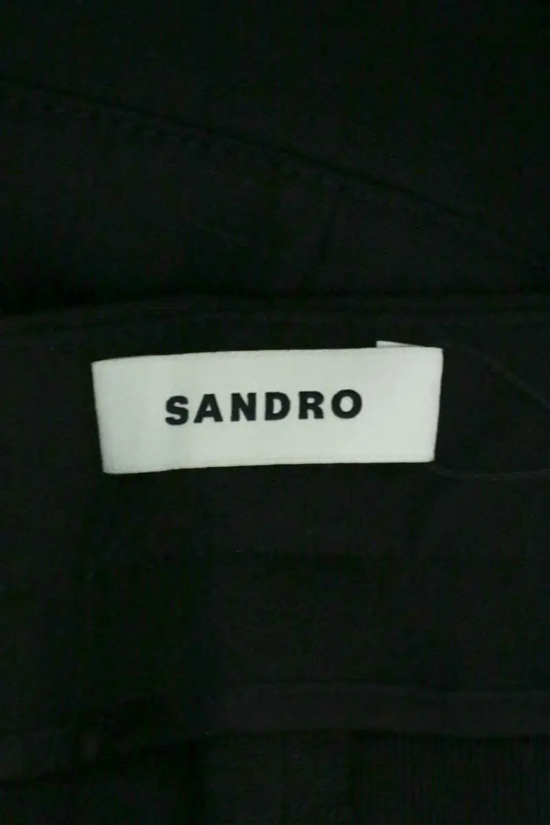 Pantalon large Sandro Noir en Laine