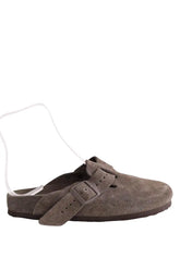 Sabots Birkenstock Boston Birkenstock x Rick Owens Anthracite en Daim, taille 39 - Seconde Main