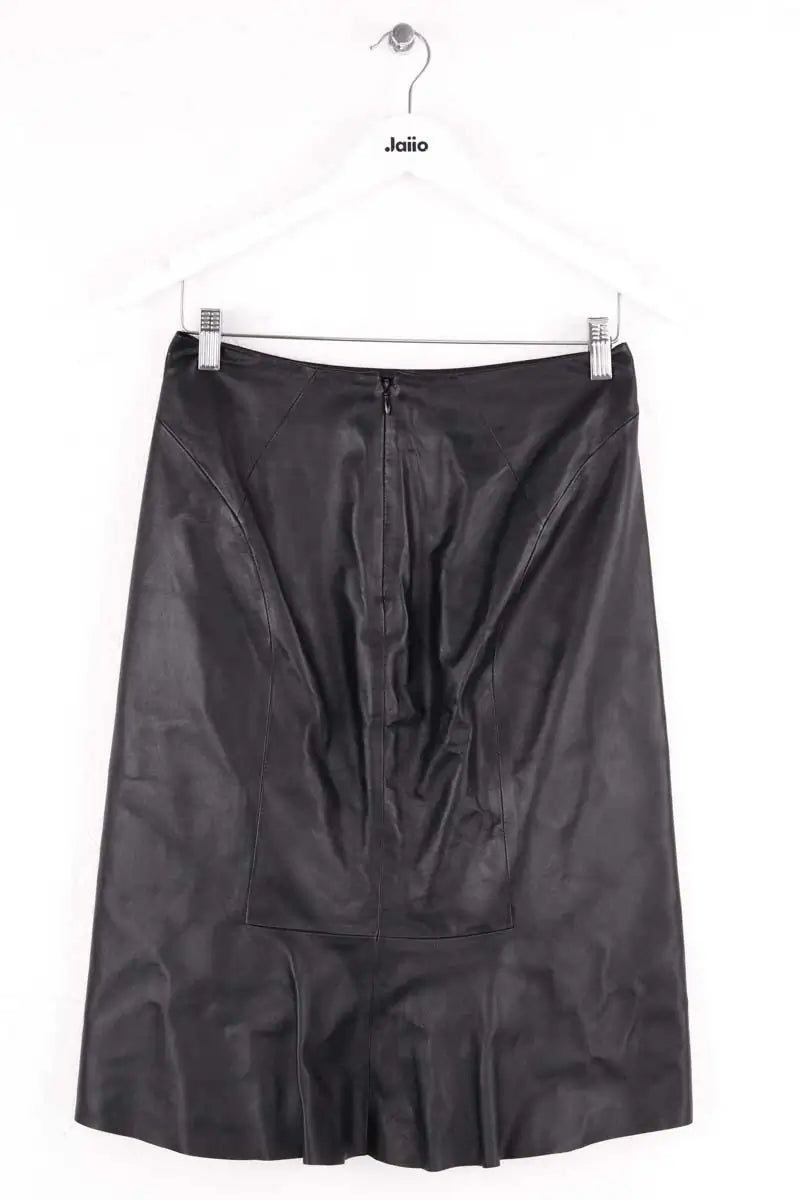 Jupe Yves Salomon Noir en Cuir