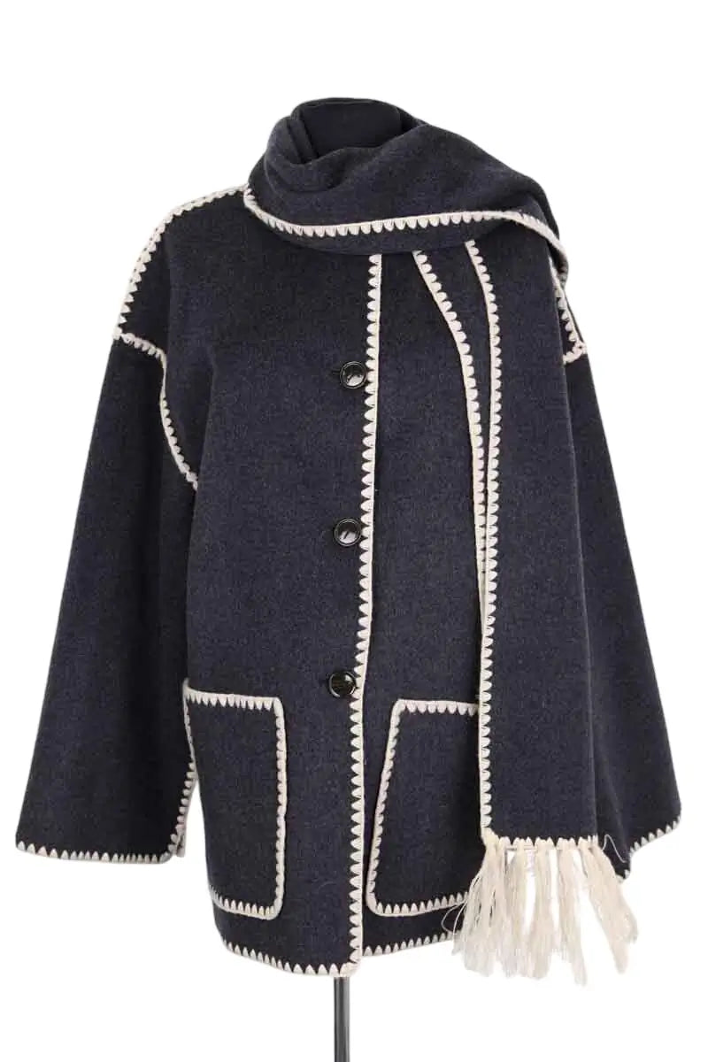 Manteau Toteme Anthracite en Laine, taille XS - Seconde Main
