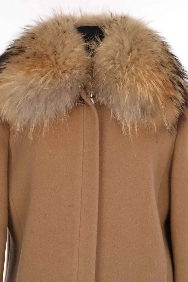 Manteau Claudie Pierlot Camel en Laine