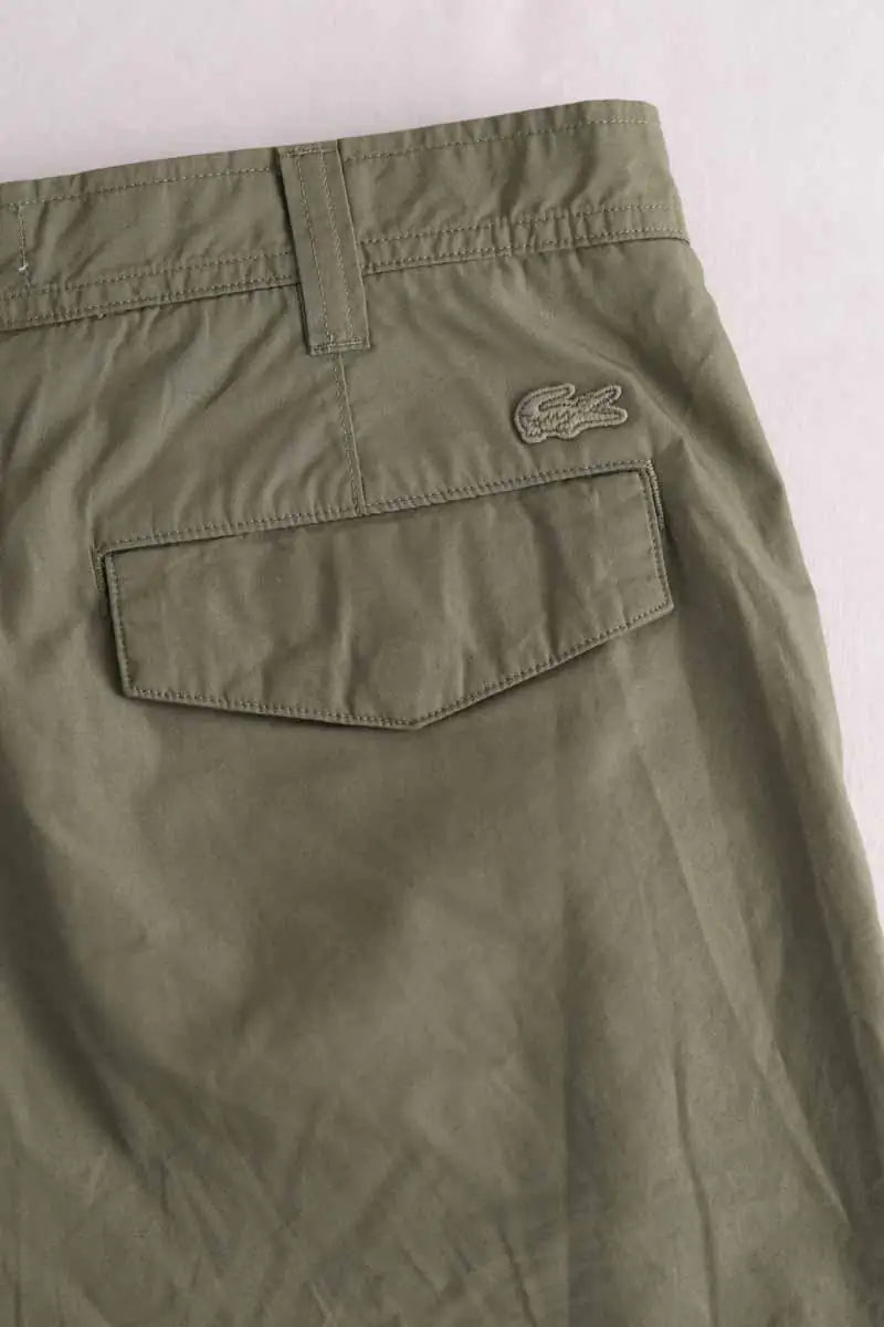 Pantalon droit Lacoste Kaki en Coton