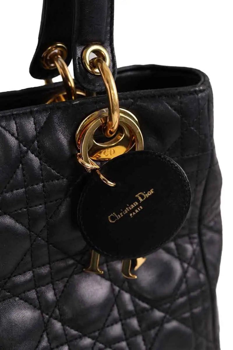Sac à main Dior Lady Dior Noir en Cuir