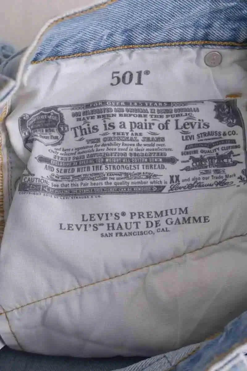 Mini short Levi's 501 Bleu en Coton