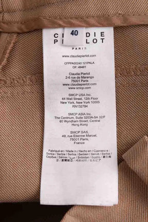 Pantalon droit Claudie Pierlot Beige en Synthétique