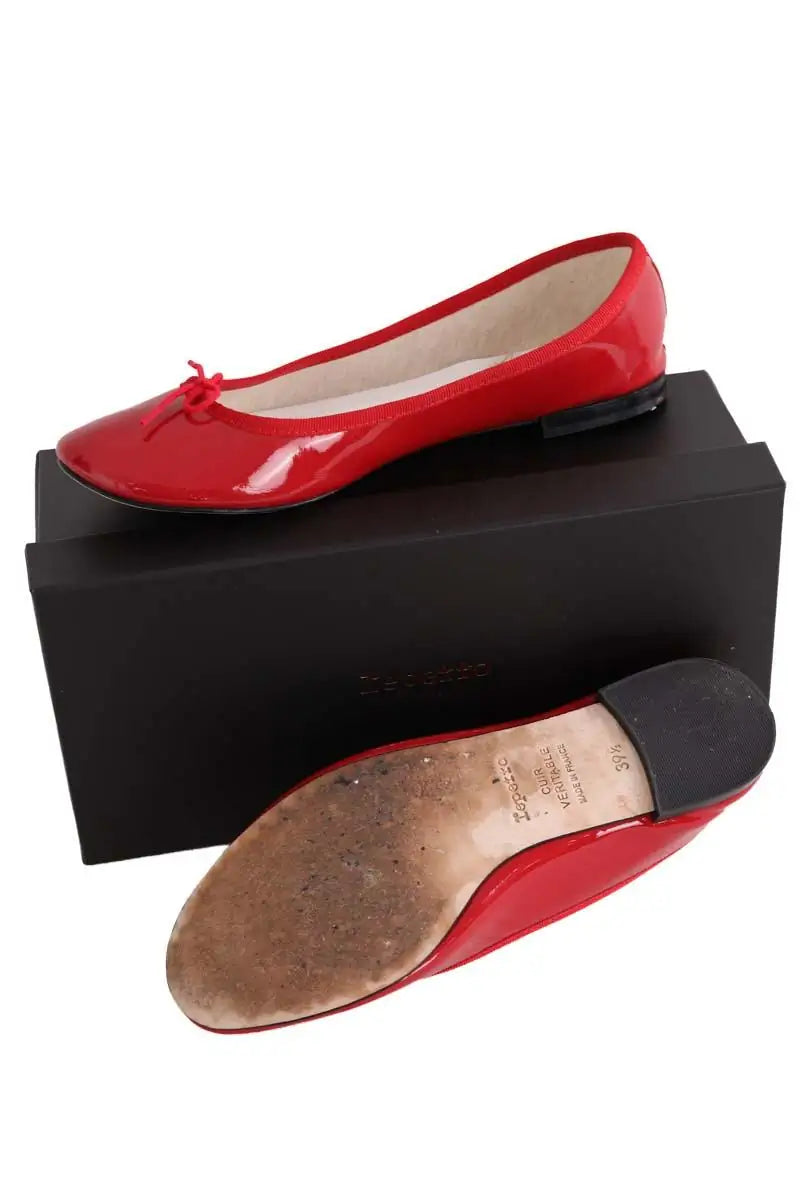 Ballerines Repetto Rouge en Cuir