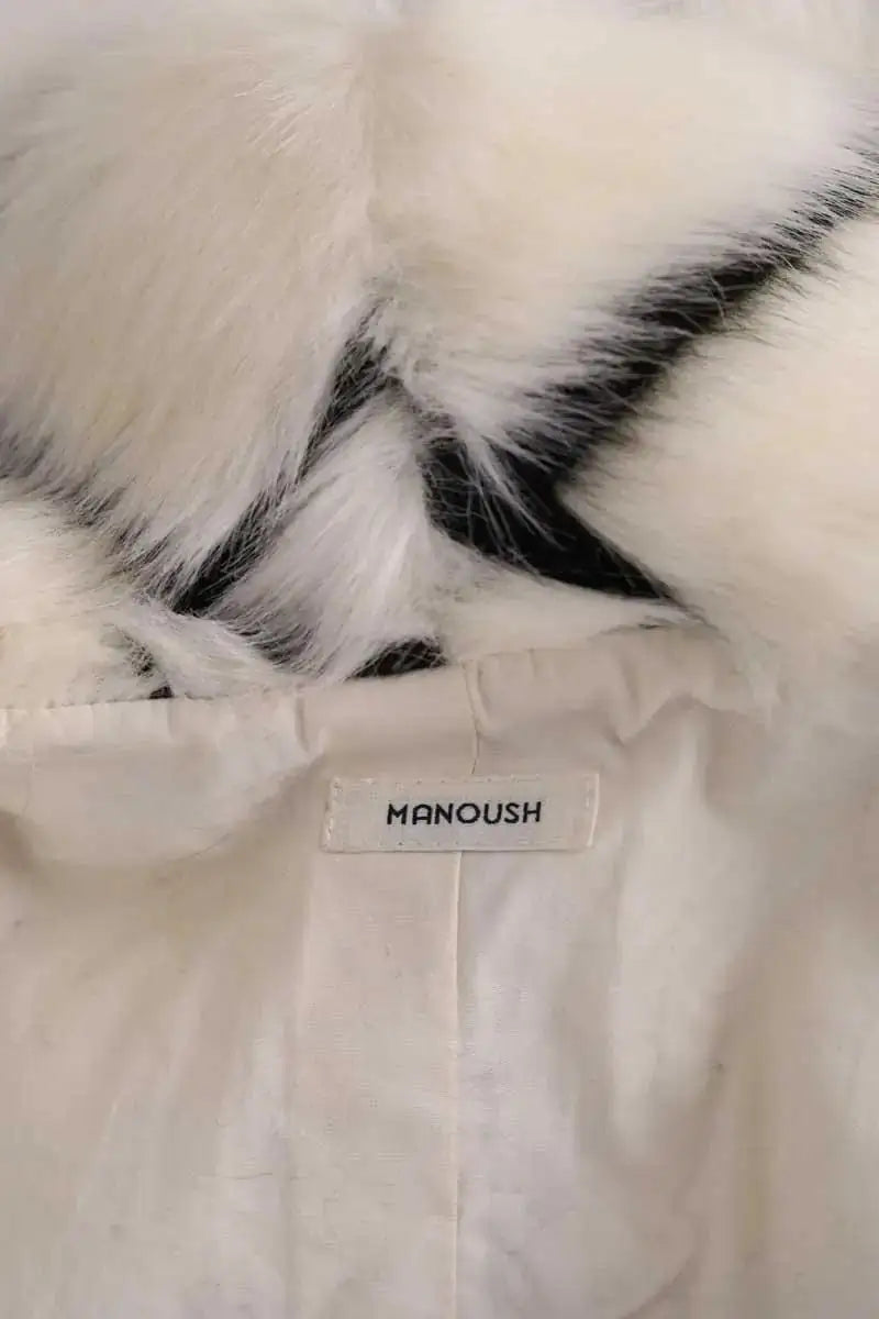 Manteau Manoush Blanc en Fausse fourrure